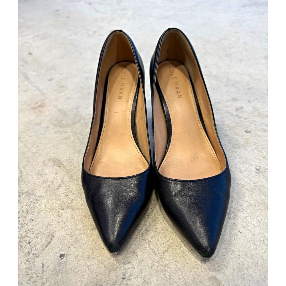 Cole Haan Women's Black Pointed Toe Block Heel Slip-On Pumps Size 5B